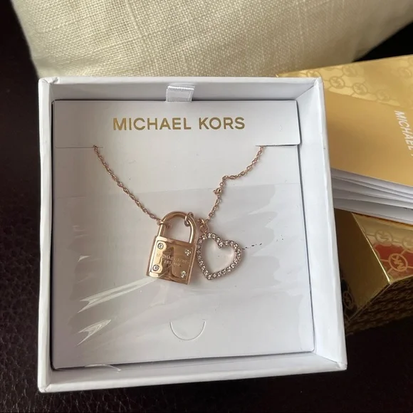 Kors Rose Padlock Necklace Michael Kors NEW MICHAEL KORS ROSE GOLD